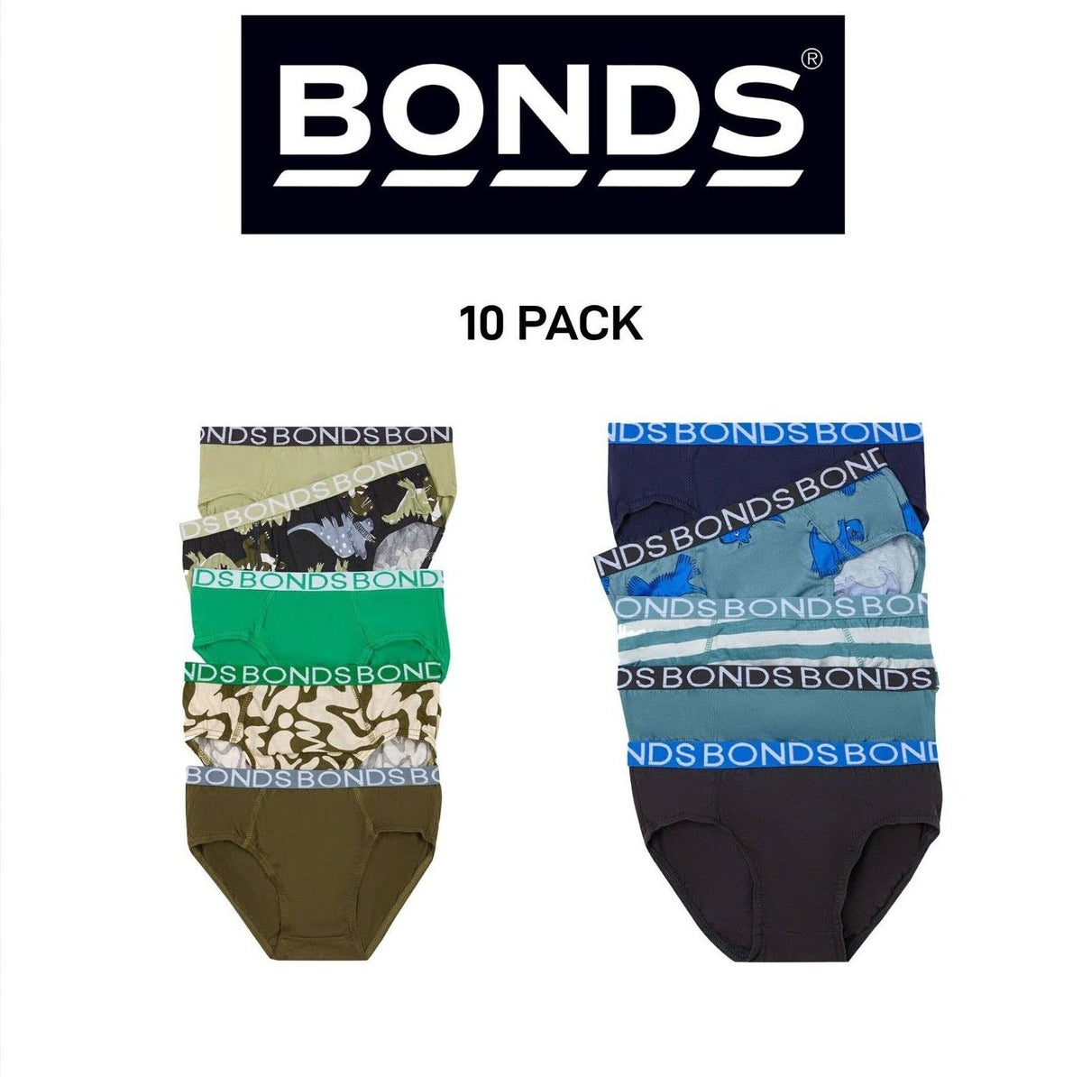 Bonds Boys Brief Soft Stretchable and Comfortable Contoured Fit 10 Pack UWNU5A