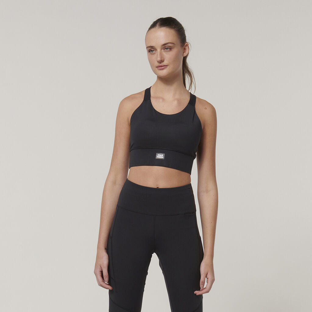 Hard Yakka Womens Form-Fitting Workout  Top Stretch Sport X Work Crop Y08060-Collins Clothing Co