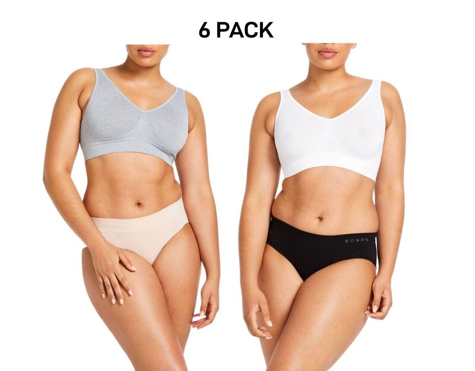 Bonds Womens Midi Seamless Smooth and Soft Breathable Brief 6 Pack WWGCA