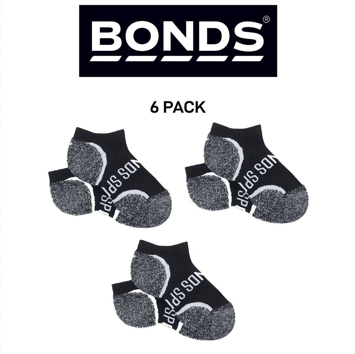 Bonds Kids Ultimate Comfort Low Cut Breathable Mesh Weave Socks 6 Pack RY8L2N