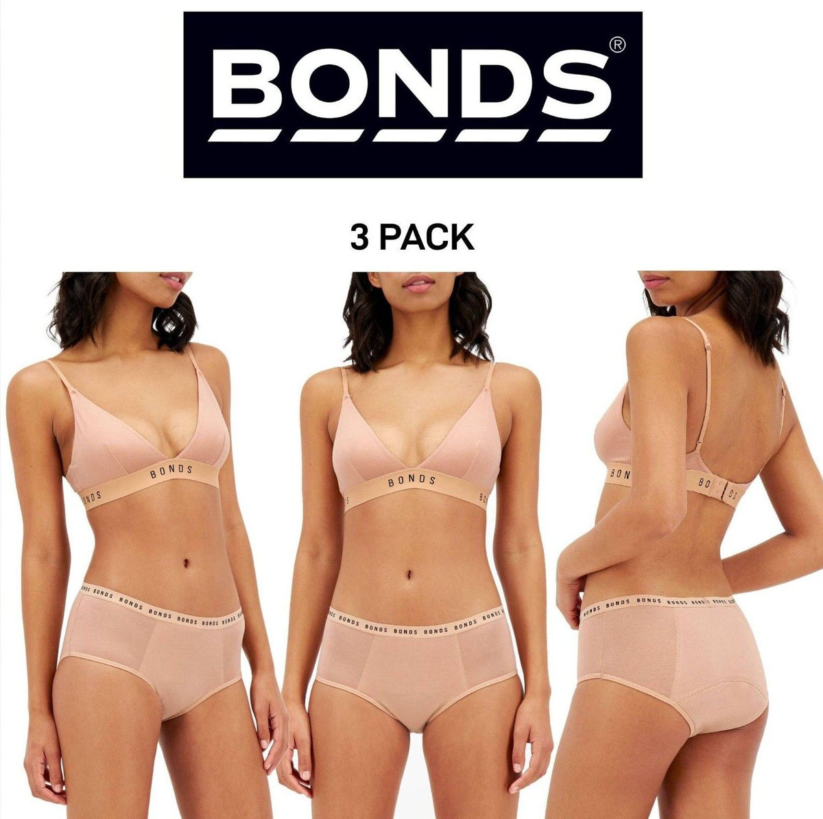 Bonds Womens Bloody Comfy Period Boyleg Heavy Leak Proof Undies 3 Pack WTGM