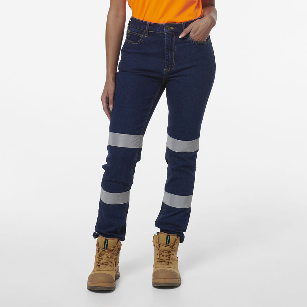 KINGGEE Womens Stretch Straight Workwear Denim Wide Leg 5 Pocket Jeans K43019-Collins Clothing Co