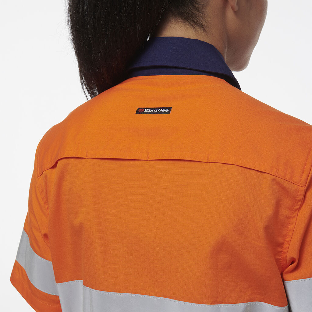 KingGee Womens Workcool Vented Reflective Short Sleeve Shirt K44229-Collins Clothing Co