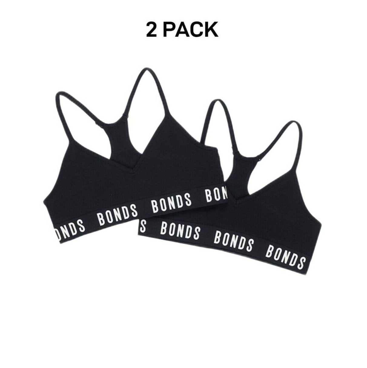 Bonds Girls Super Stretchies Racer Crop Double Layered Front 2 Pack UXNK2A