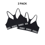 Bonds Girls Super Stretchies Racer Crop Double Layered Front 2 Pack UXNK2A