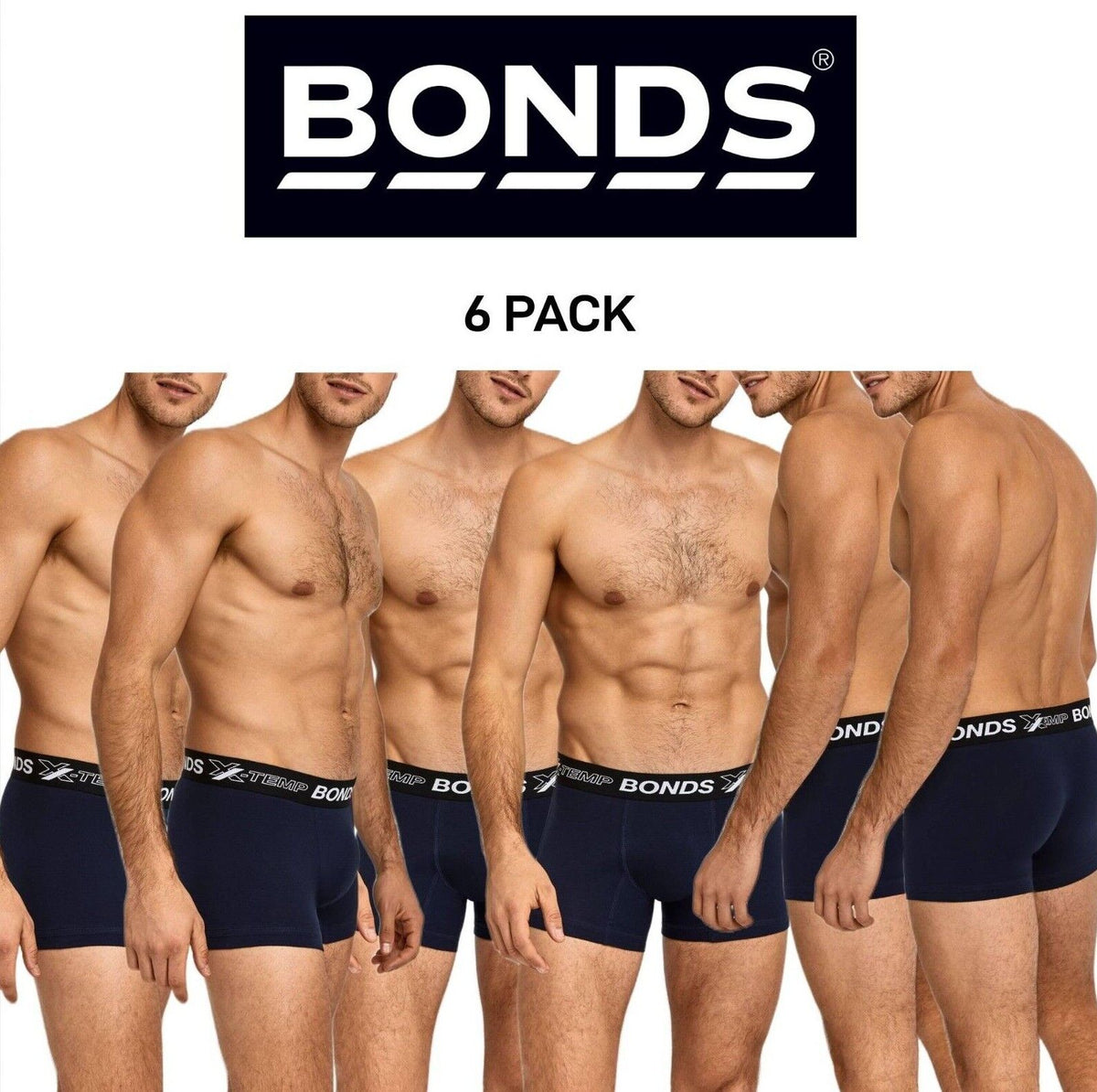 Bonds Mens X-Temp Trunk Flat Stitching Lasting Durability & Comfort 6 Pack MXEJA