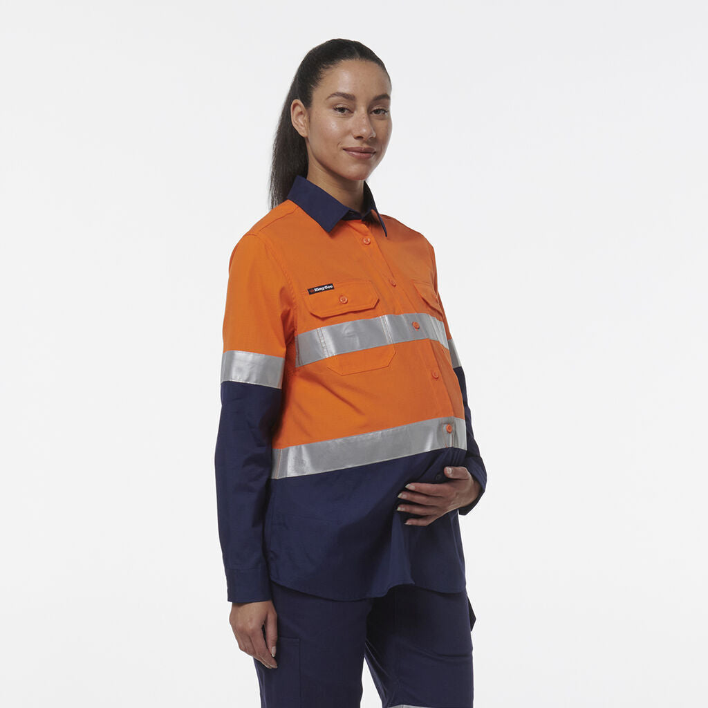 KingGee Womens Workcool Maternity Reflective Shirt K44234-Collins Clothing Co