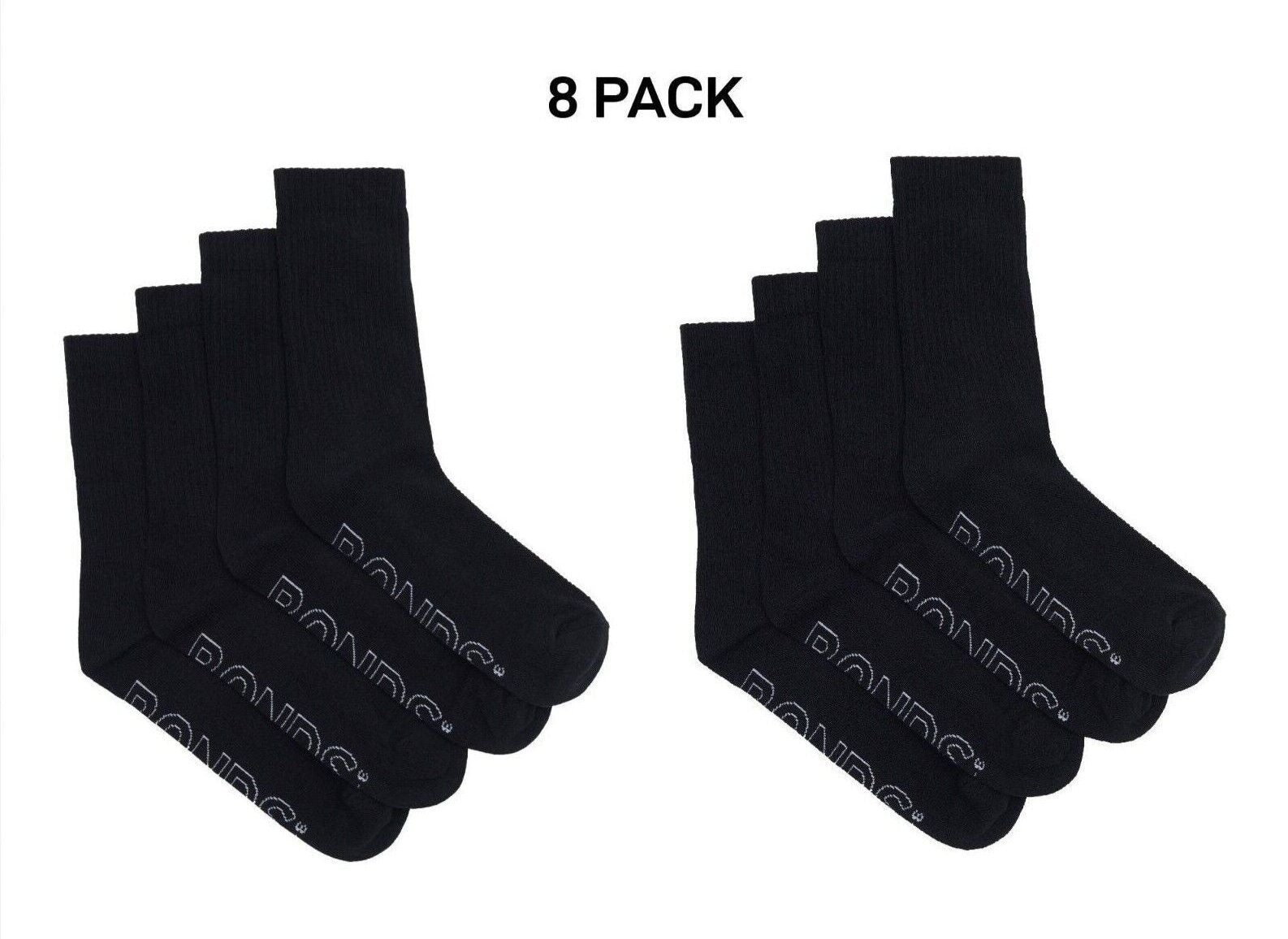 Bonds Kids Logo Light Crew Sock Soft Cotton Mesh Cooling 8 Pack RXVJ4N