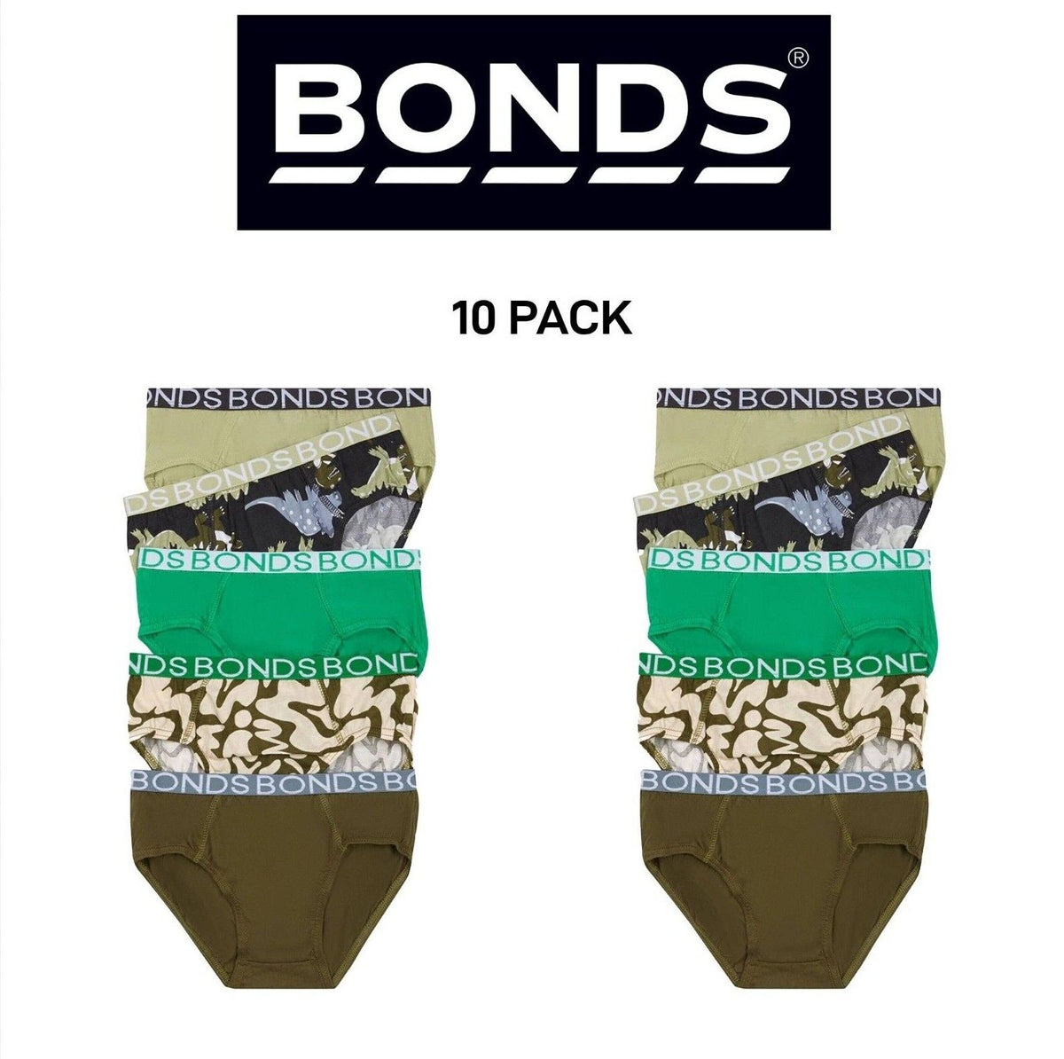 Bonds Boys Brief Soft Stretchable and Comfortable Contoured Fit 10 Pack UWNU5A