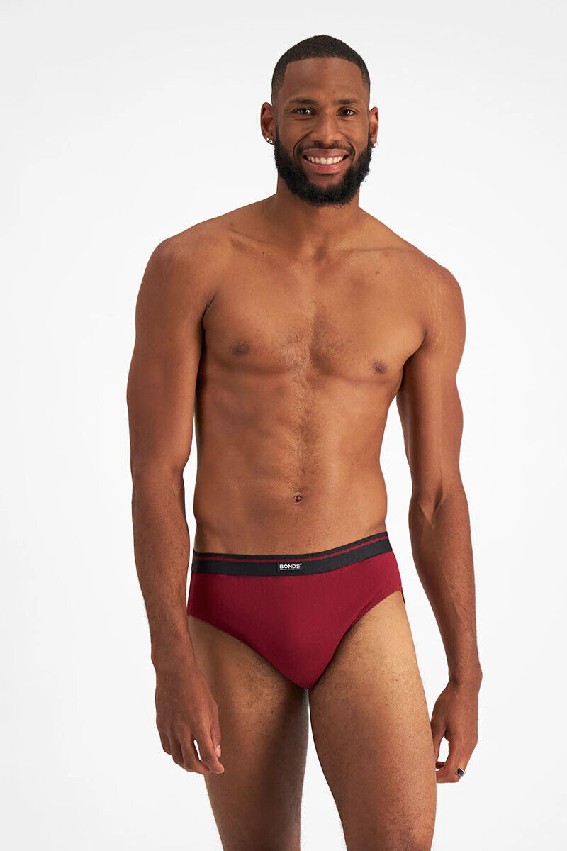 Bonds Mens Hipster Brief Wide Comfy Elastic Waist Extra Support 5 Pack MXLV5A