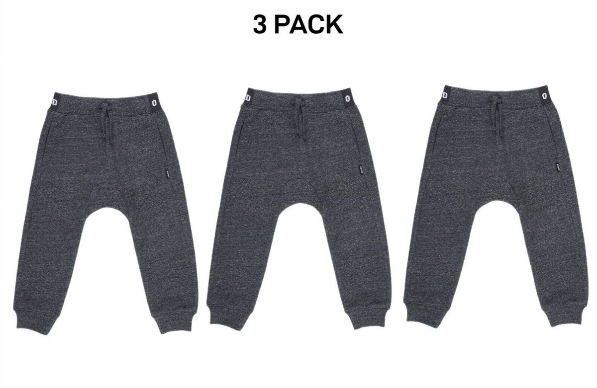 Bonds Kids Fleece Logo Trackie Pants Tie Cord at Waist Drawstring 3 Pack KWLEK