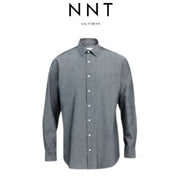 NNT Mens Chambray Long Sleeve Shirt Slimline Collar Business Shirt CATJ2W
