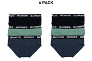 Bonds Mens Total Package Brief Moisture Wicks & Anti Chafe Panel 6 Pack MWF73A