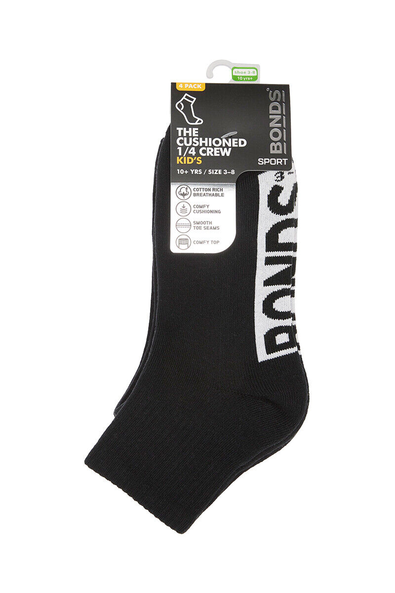 Bonds Kids Logo Cushioned Quarter Crew Sock Thickness & Comfiness 8 Pack RXTW4W