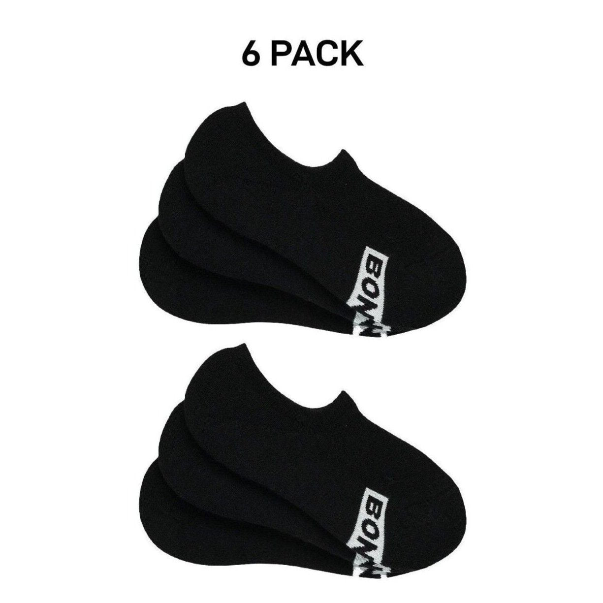 Bonds Mens Logo Sneaker Socks Cushioned Soles & Breathable Cotton 6 Pack SXKQ3N
