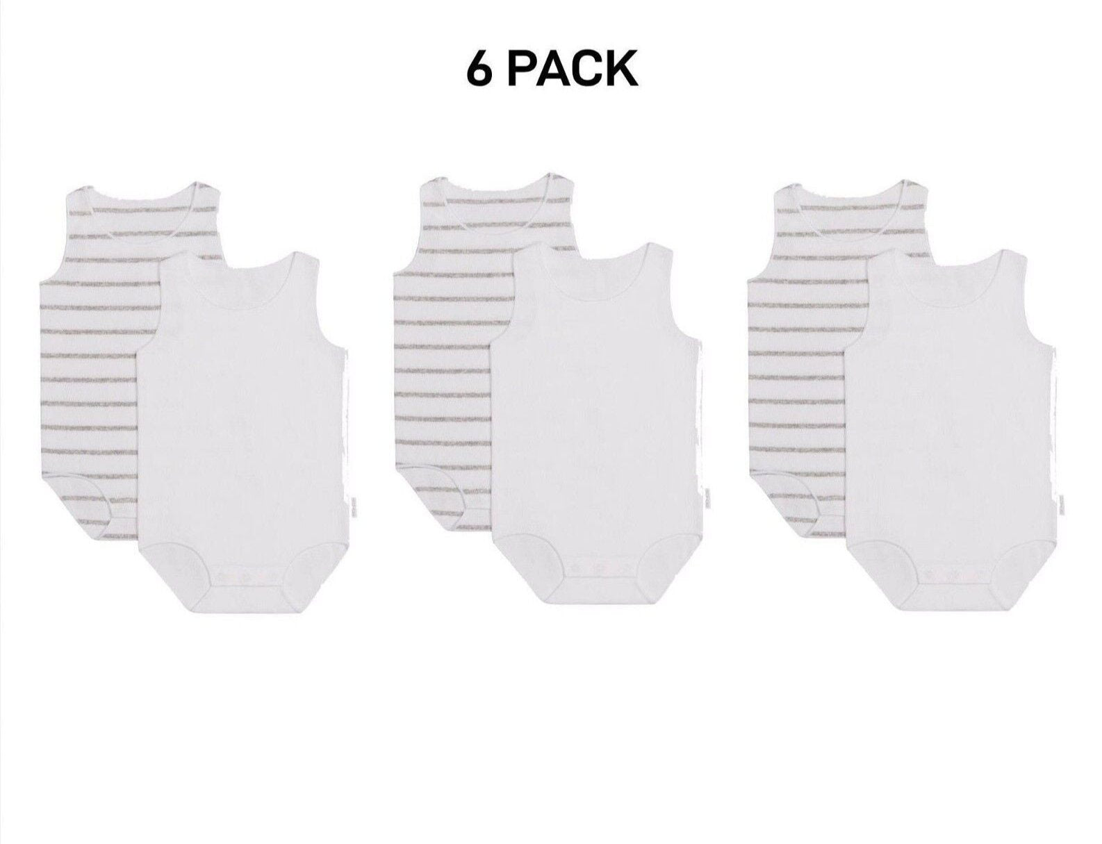 Bonds Baby Wonderbodies Singlets Comfy Soft Stretchable Cotton 6 Pack BWTRA