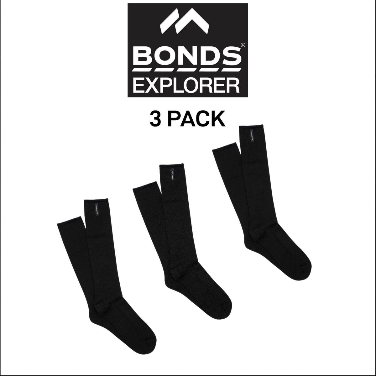 Bonds Explorer Cotton Blend King Size Sock Lightweight Durability 3 Pack S1130K