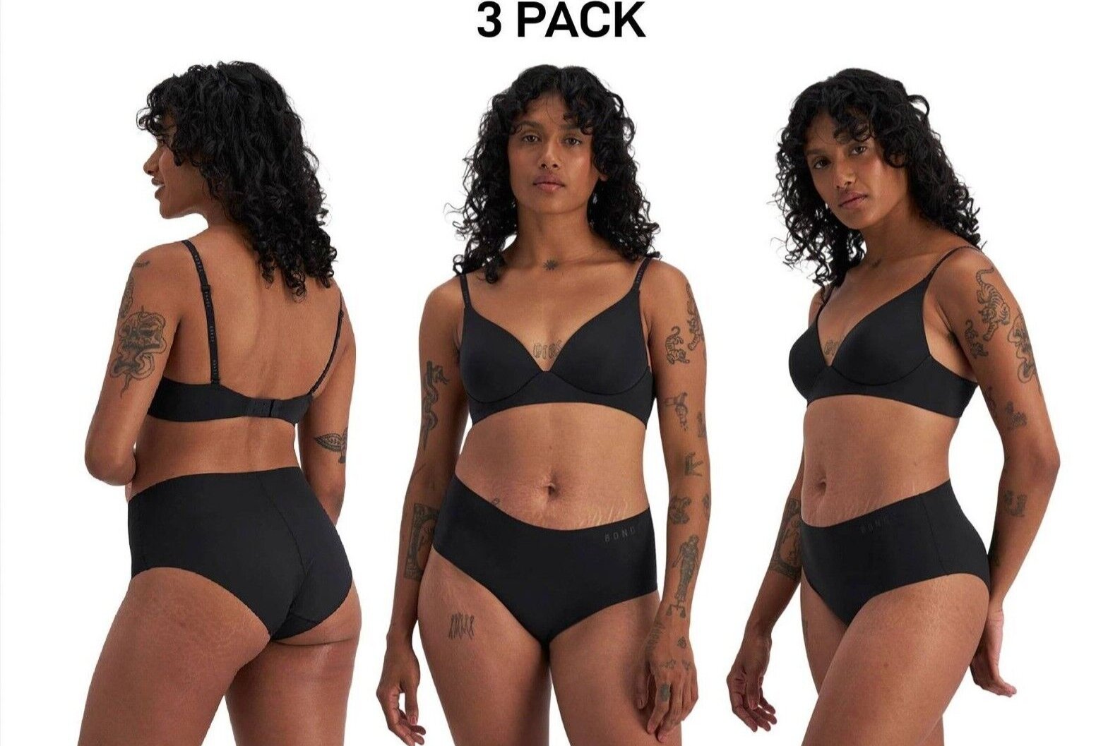 Bonds Womens Invisible Freecuts Full Brief Light Sleek Full Coverage 3 Pack WRCT