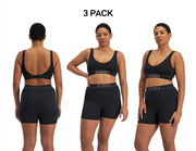 Bonds Womens Retro Rib Seamless Short Flattering and Supportive Fit 3 Pack WRBN