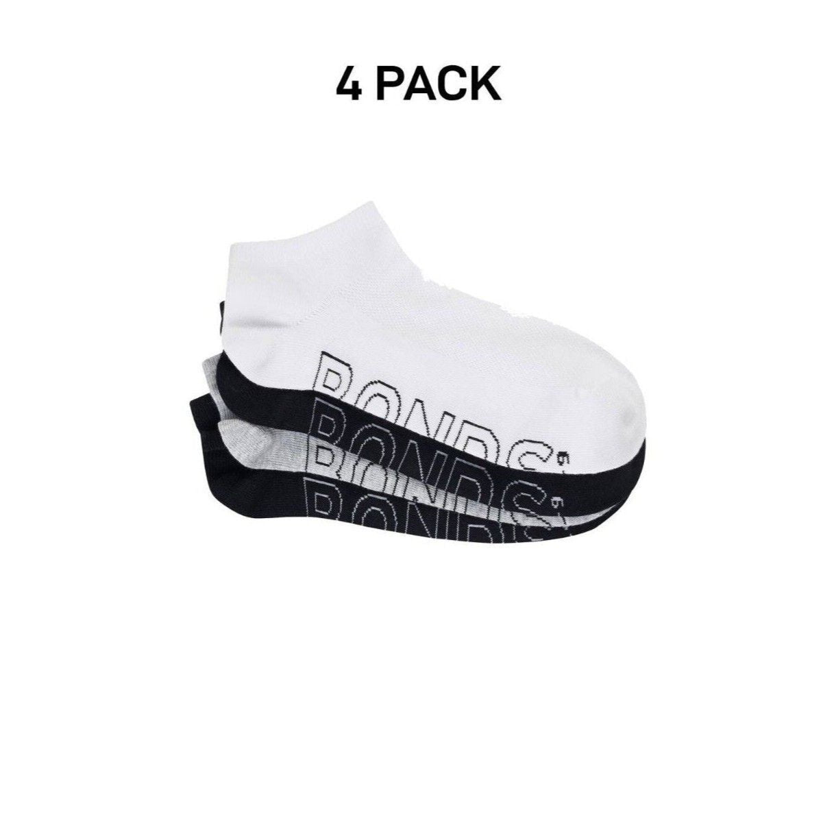 Bonds Mens Logo Lightweight No Show Extra Comfort Mesh Cooling 4 Pack SXN44N