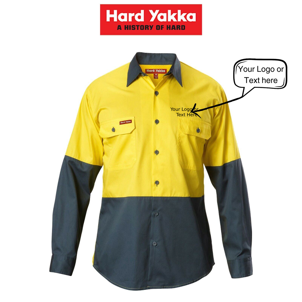 Hard Yakka 4 Pack Personalise Work Cotton Logo Embroidery Koolgear Hi-Vis Y07558