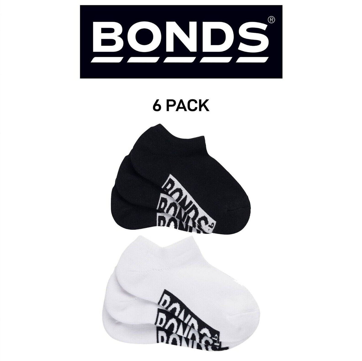 Bonds Kids Cushioned No Show Comfy Cushioned & Mesh Cooling Zones 6 Pack RXVR3N