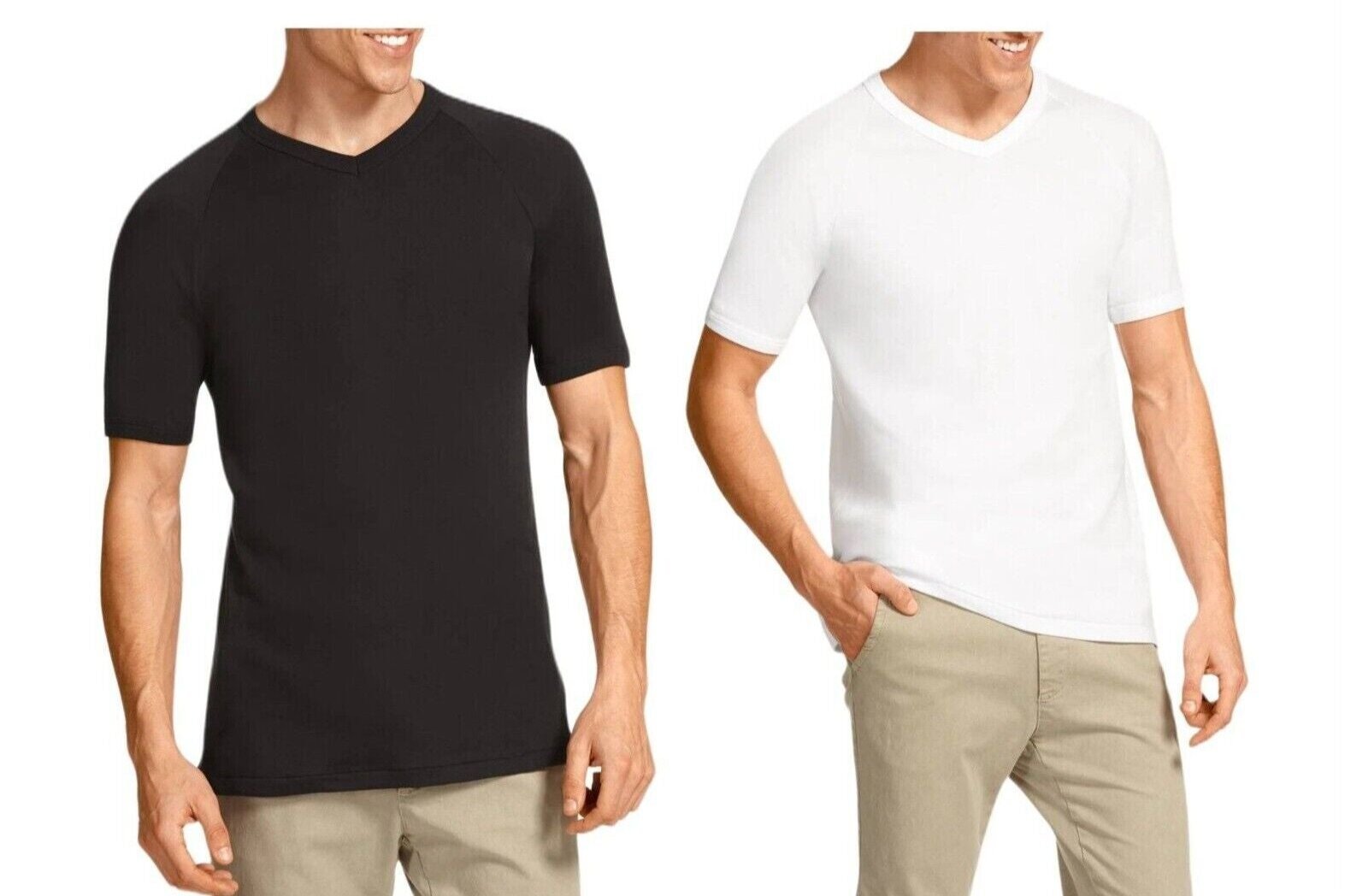 Bonds Mens Genuine V-Neck Raglan Tee Seamfree Sleeve in Smaller Size M976