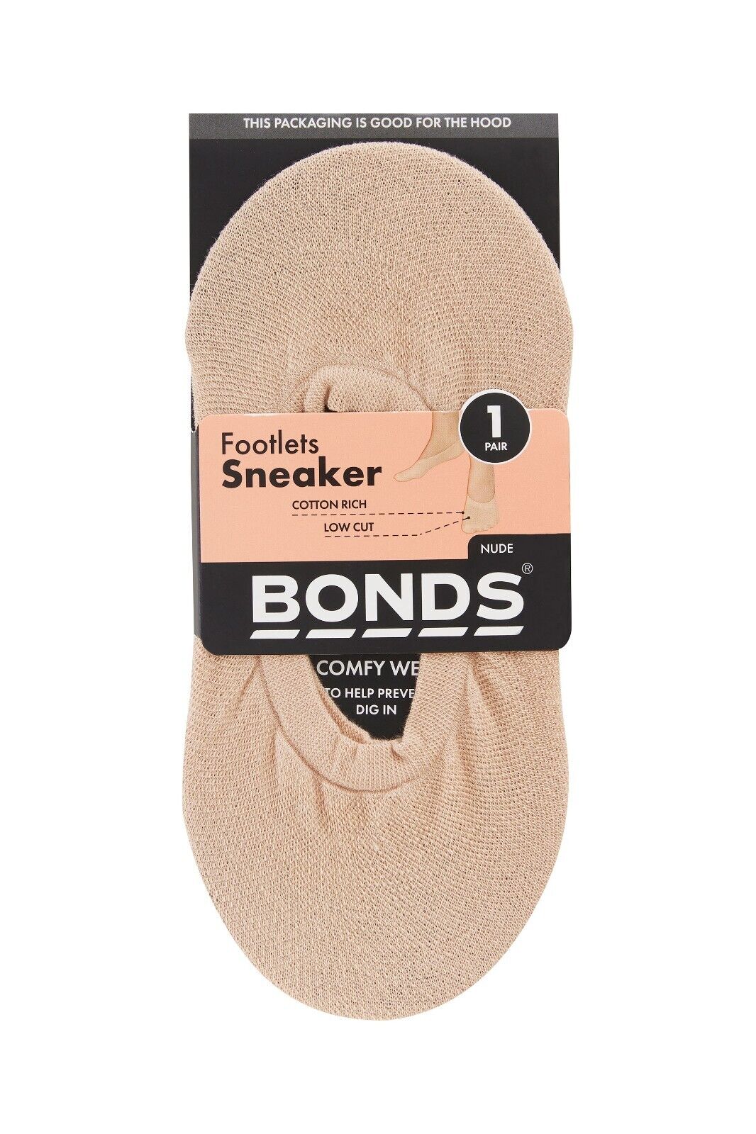 Bonds Womens No Show Footlets Cotton Rich Stocking Socks Seamless 6 Pack L7344W