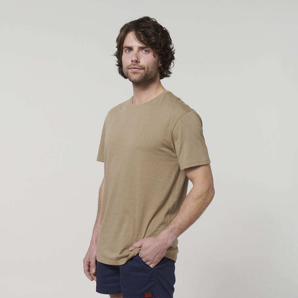 FATHER'S DAY SALE! Hard Yakka Mens Cotton Crew Neck Short Sleeve Core Tee Y19251