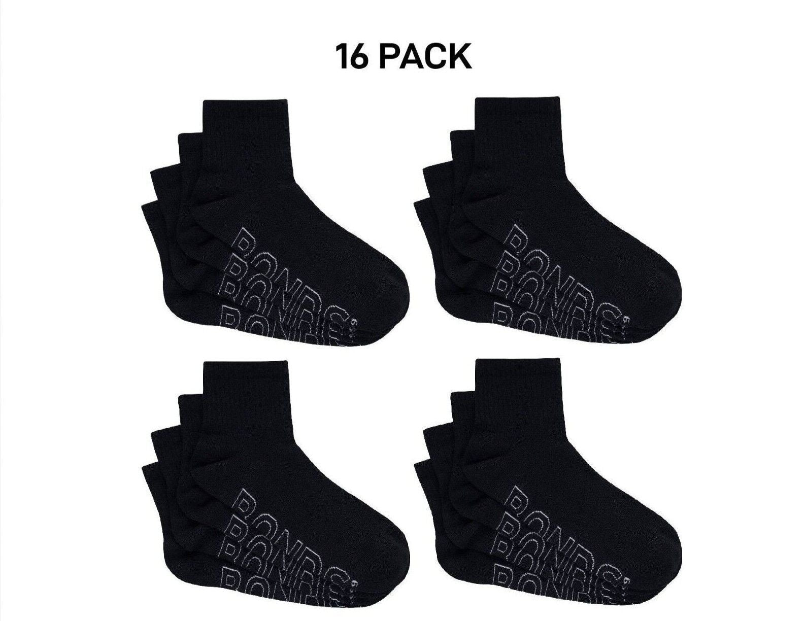 Bonds Mens Logo Lightweight Quarter Crew Comfy Aussie Cotton Sock 16 Pack SXMX4N