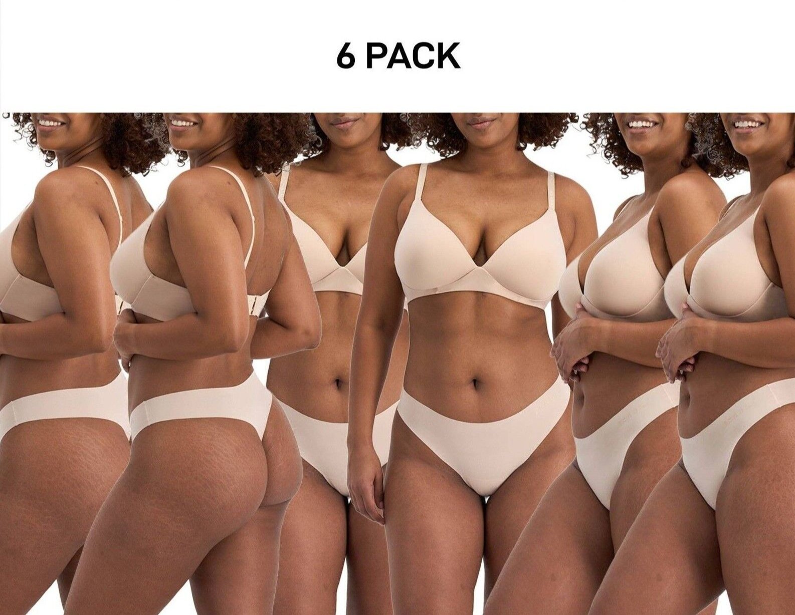 Bonds Womens Invisi Freecuts Gee Sleek Simple G-String Shape Undies 6 Pack WU3V