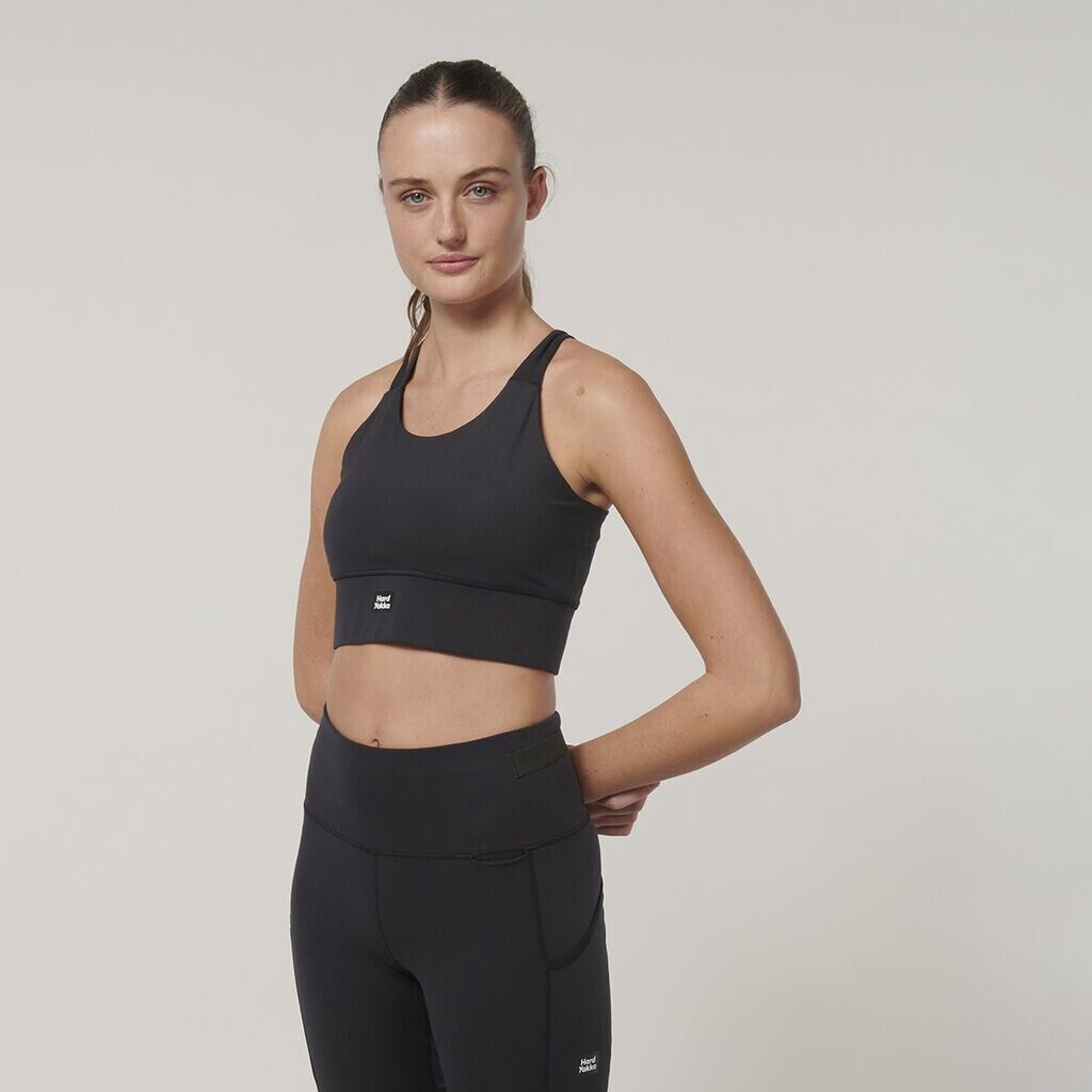 Hard Yakka Womens Form-Fitting Workout  Top Stretch Sport X Work Crop Y08060-Collins Clothing Co