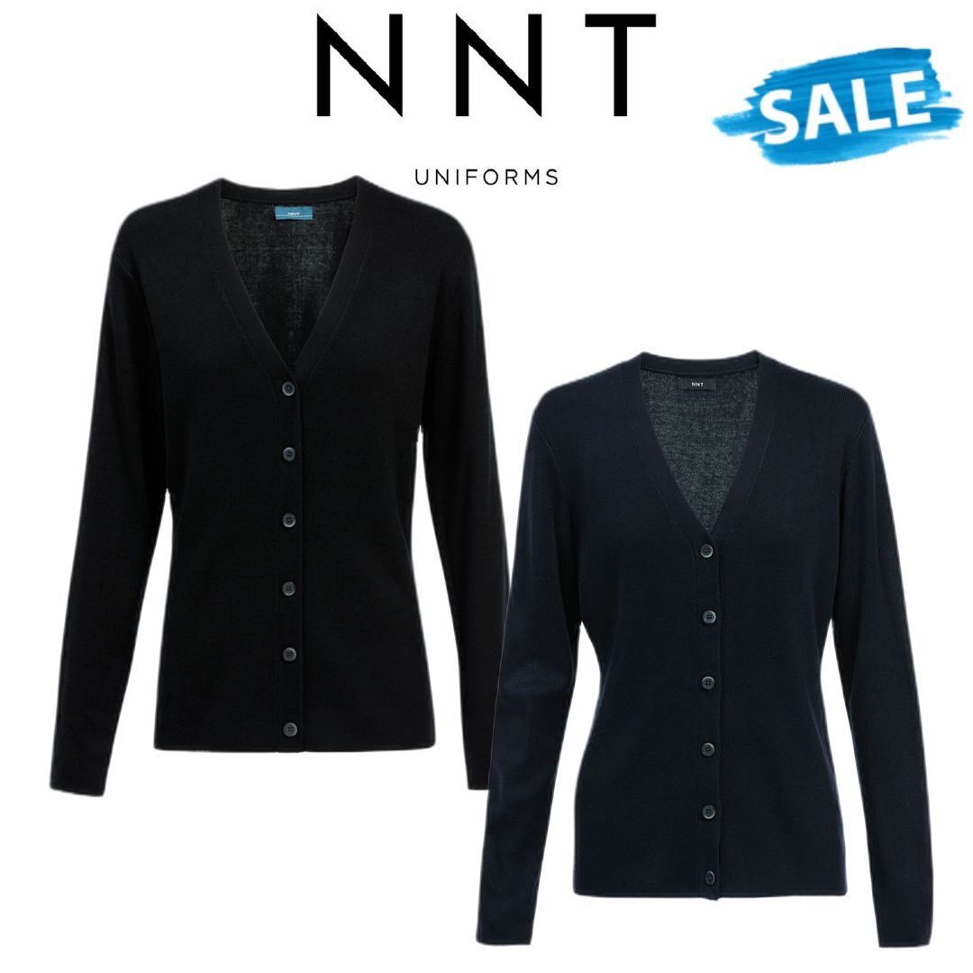 SALE NNT Mens Button Front Cardigan V-Neck Black Long Sleeve CAT5BR