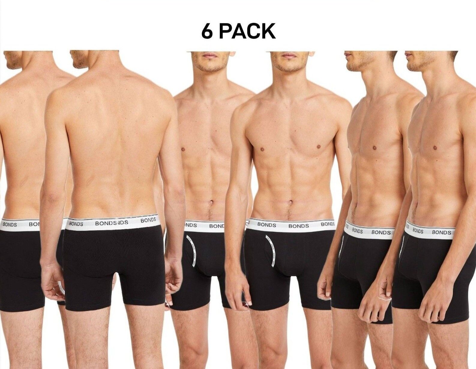 Bonds Mens Guyfront Mid Trunk Moisture Wicking to Keep Cool and Dry 6 Pack MY7WA