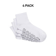 Bonds Mens Logo Lightweight Quarter Crew Comfy Aussie Cotton Sock 4 Pack SXMX4N