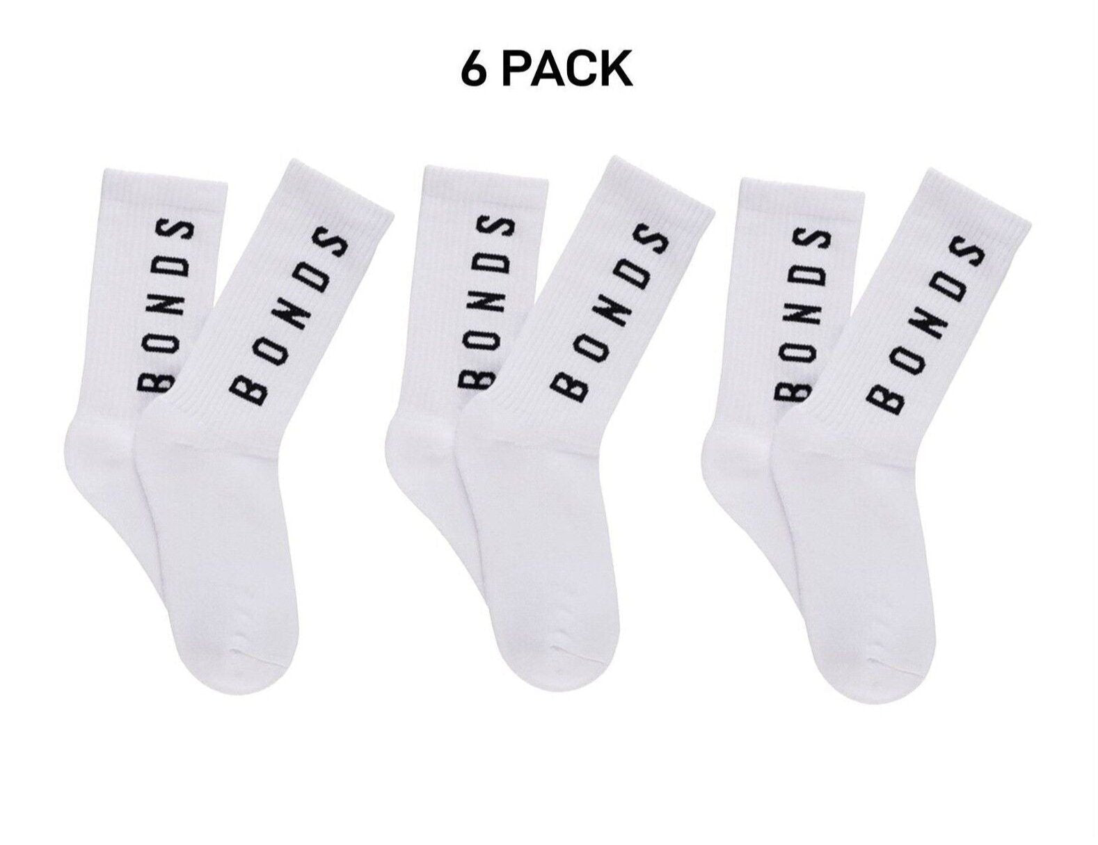 Bonds Womens Originals Crew Socks Cushioned Foot Soft Cotton 6 Pack LYEQ2N