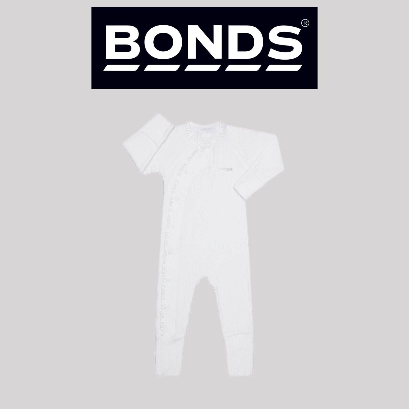 Bonds Baby Pointelle Cozysuit Branded Elastic Trim Aussie Cotton BXGGA
