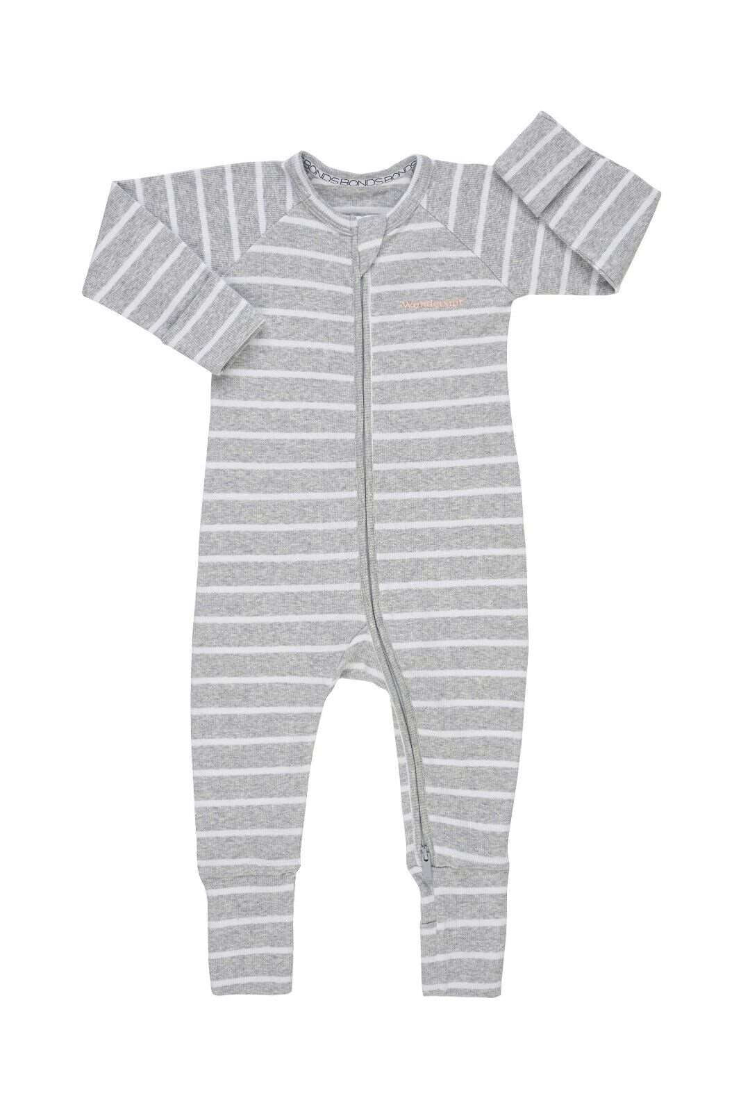 Bonds Baby Ribbed Zip Wondersuit Romper Cozy Cuff Feet for Warmth 6 Pack BXKAA