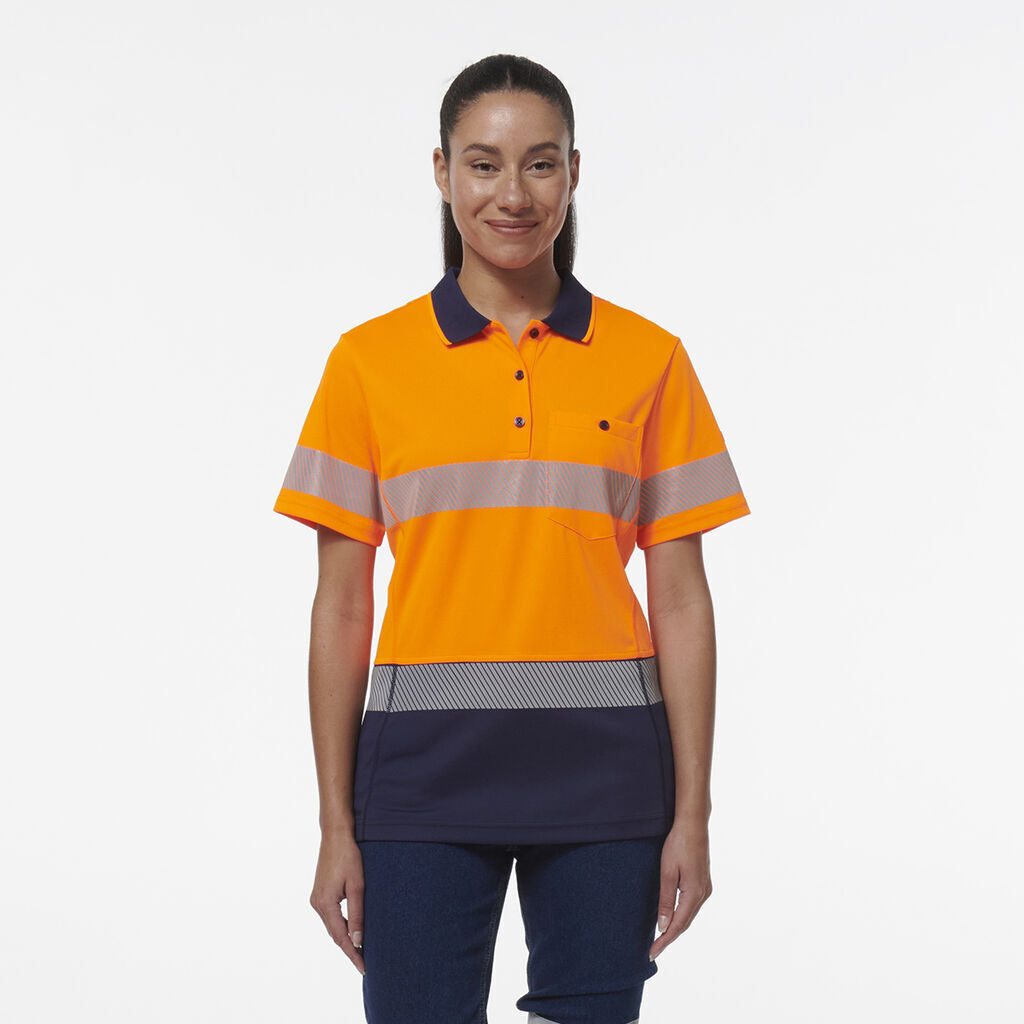 KingGee Womens Workcool Hyperfreeze Spliced Polo With Segmented Tape K44224-Collins Clothing Co