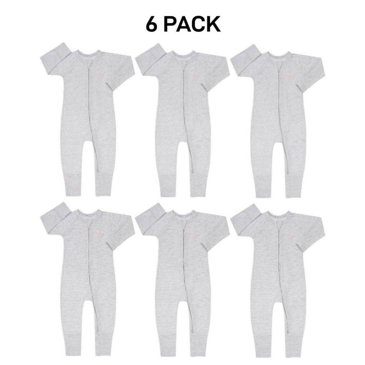 Bonds Baby Wondersuit Two-way Zip Soft Cosy & Stretchable Fabric 6 Pack BZDYM