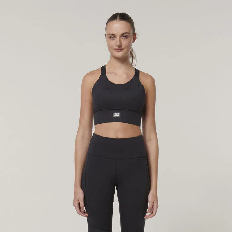 Hard Yakka Womens Form-Fitting Workout  Top Stretch Sport X Work Crop Y08060-Collins Clothing Co