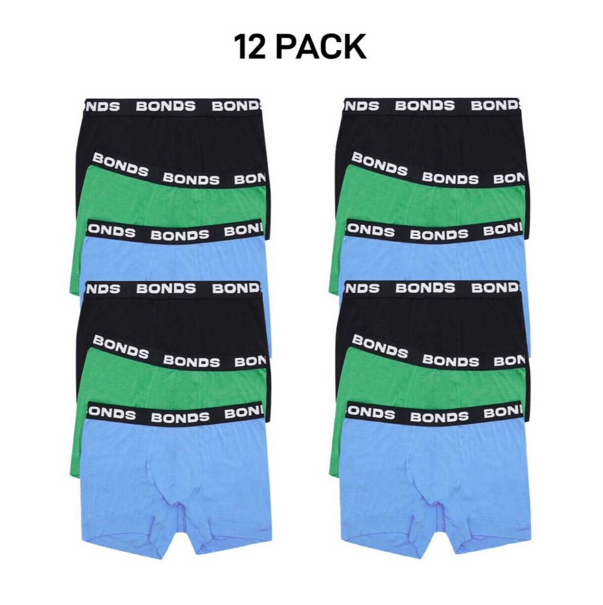 Bonds Mens Total Package Trunk Comfy Super Soft and Breathable 12 Pack MWK83A