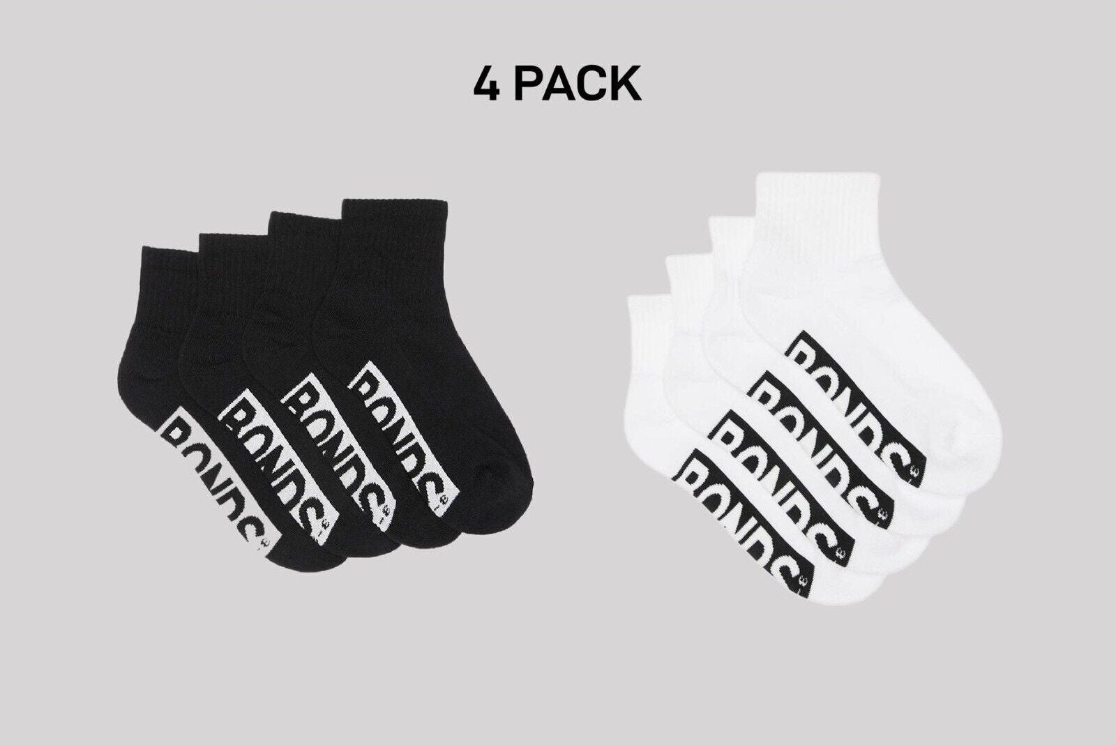 Bonds Kids Logo Cushioned Quarter Crew Sock Thickness & Comfiness 4 Pack RXTW4W