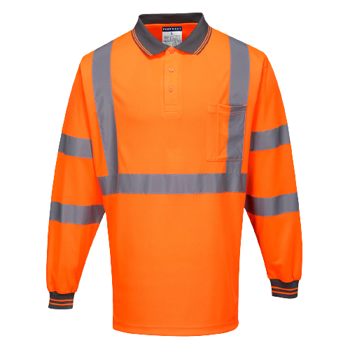 Portwest X Back L/S Polo 4 Packs Breathable Orange Reflective Safety Work MP713