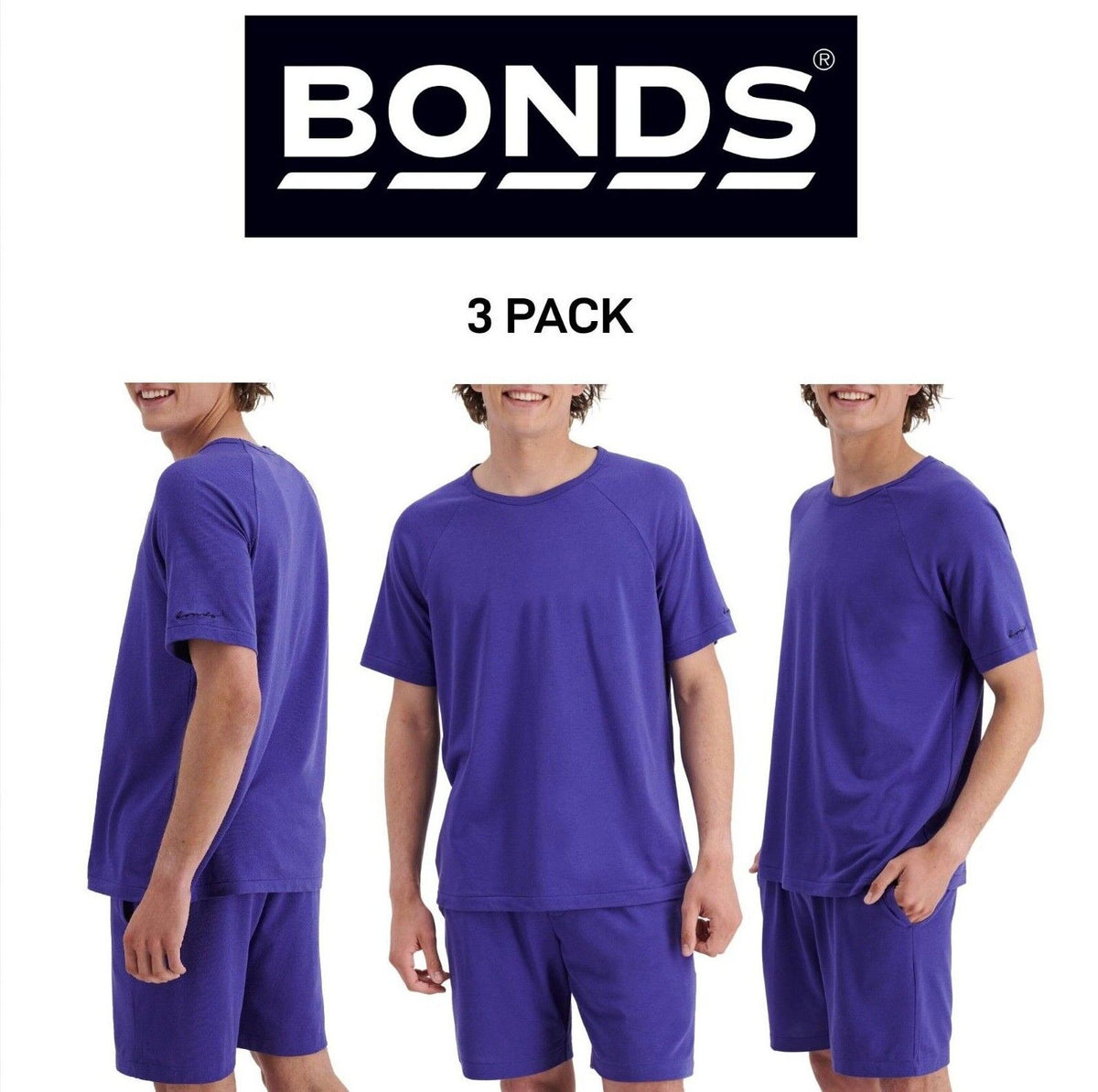 Bonds Mens Comfy Livin Jersey Tee Relaxed Fit Ultra Soft Stretch 6 Pack MXM8A