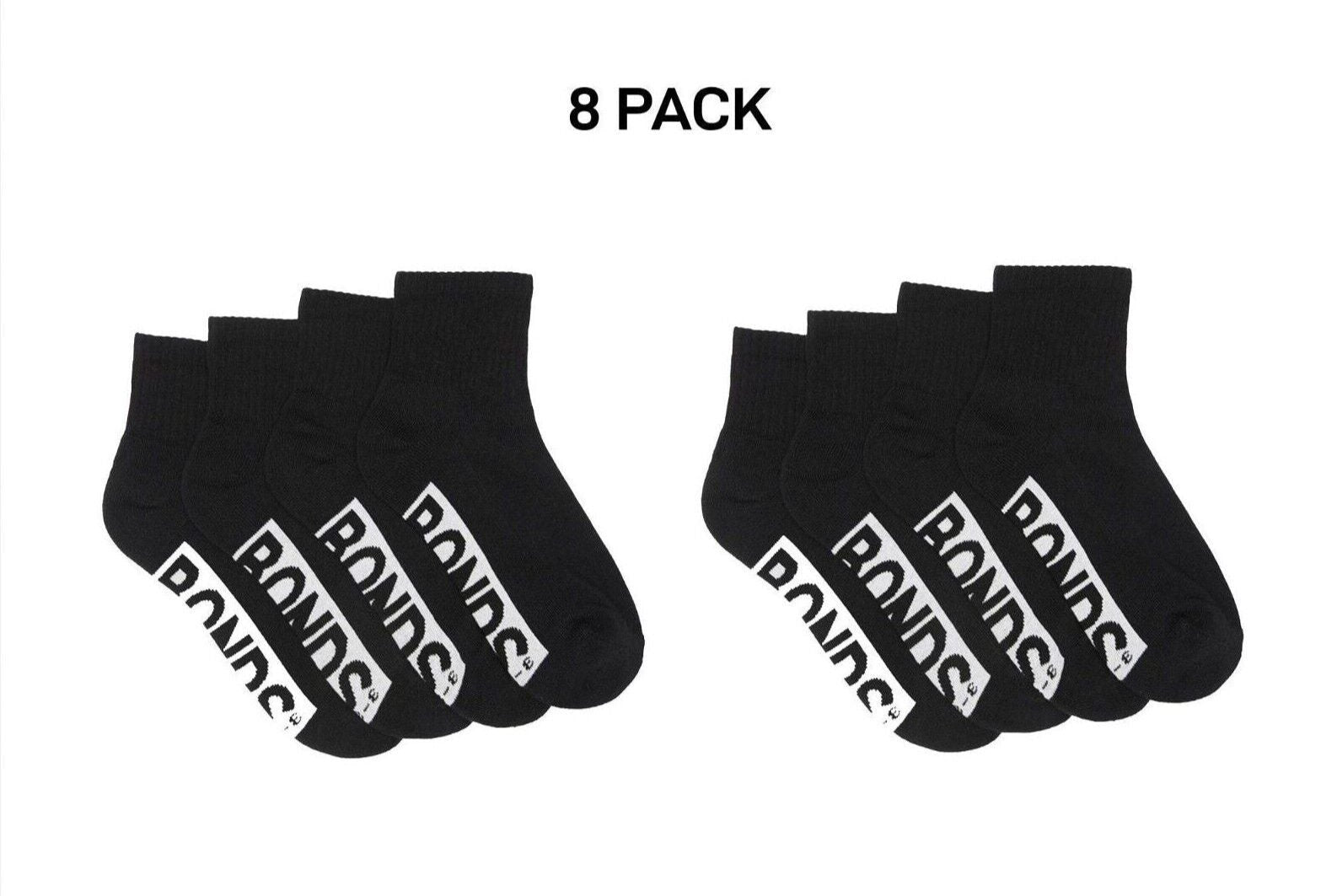 Bonds Kids Logo Cushioned Quarter Crew Sock Thickness & Comfiness 8 Pack RXTW4W