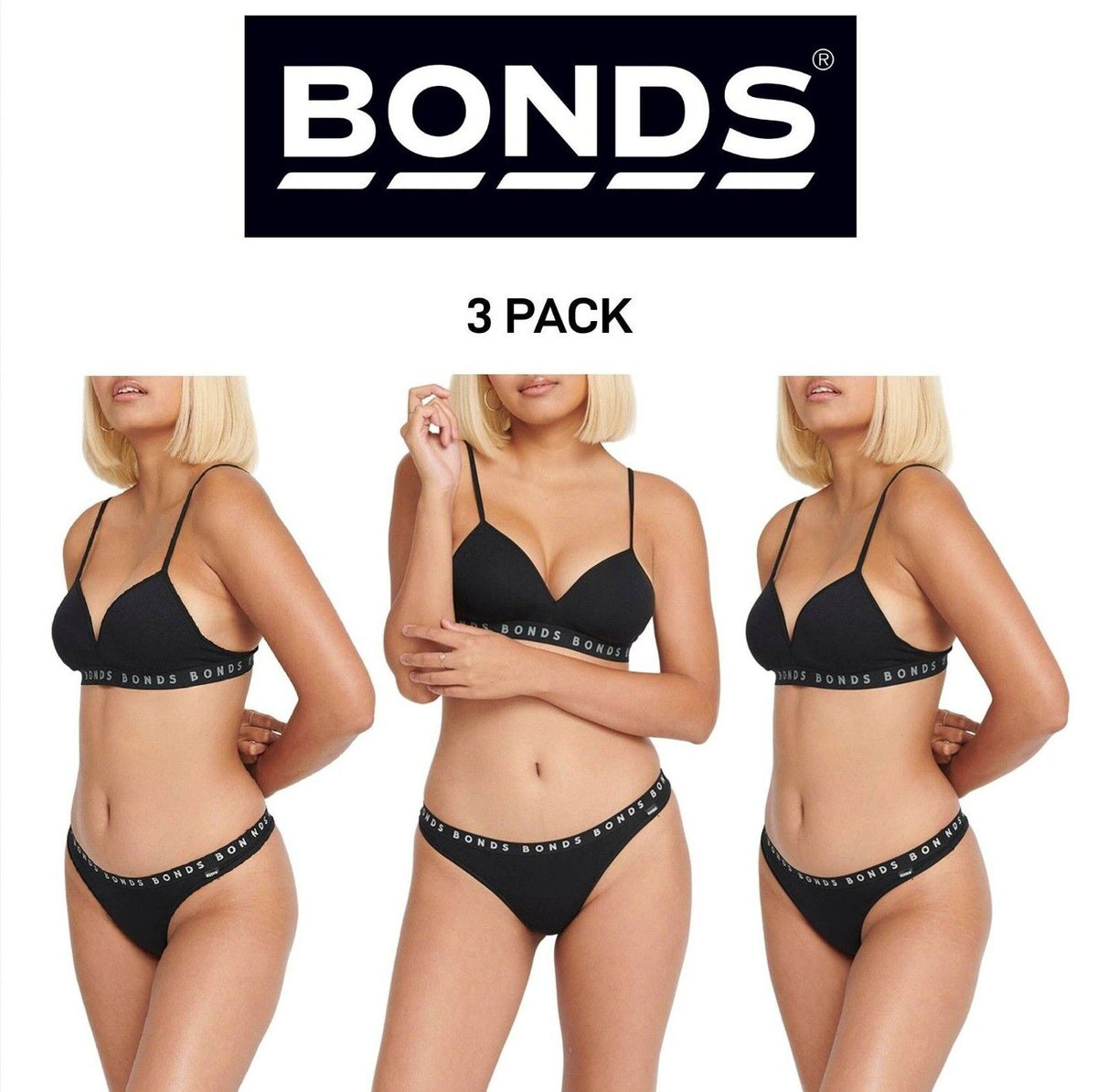 Bonds Womens Hipster Refined Gee Stretchable and Comfortable Undie 3 Pack WUVEA