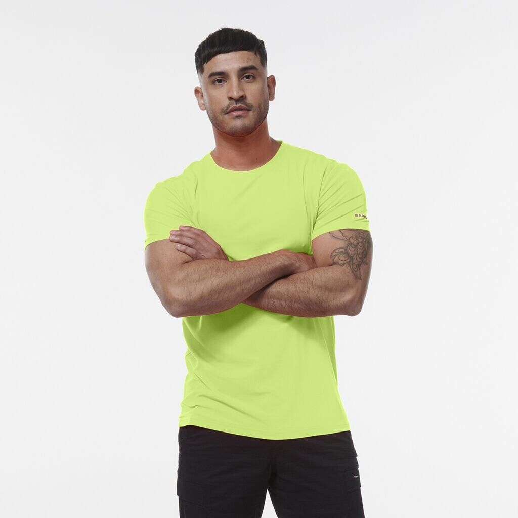 KINGGEE Mens HI Vis Crew Workwear Regular Fit Reflective Sleeve T Shirt K54034-Collins Clothing Co