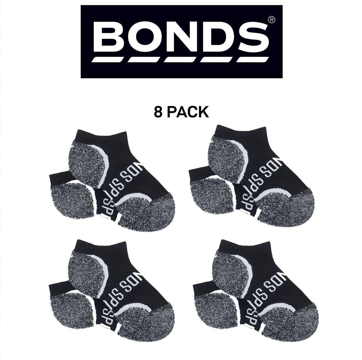 Bonds Kids Ultimate Comfort Low Cut Breathable Mesh Weave Socks 8 Pack RY8L2N