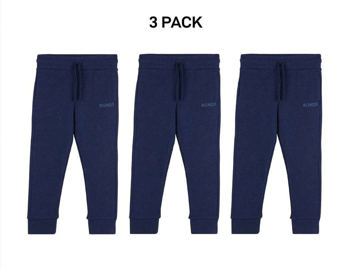 Bonds Baby Tech Sweats Trackie Lightweight and Warm Sporty Style 3 Pack KVQRA